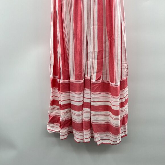 Gibson Women's Striped A-Line Dress Halter Pink/White Size XS Zip - Picture 2 of 8